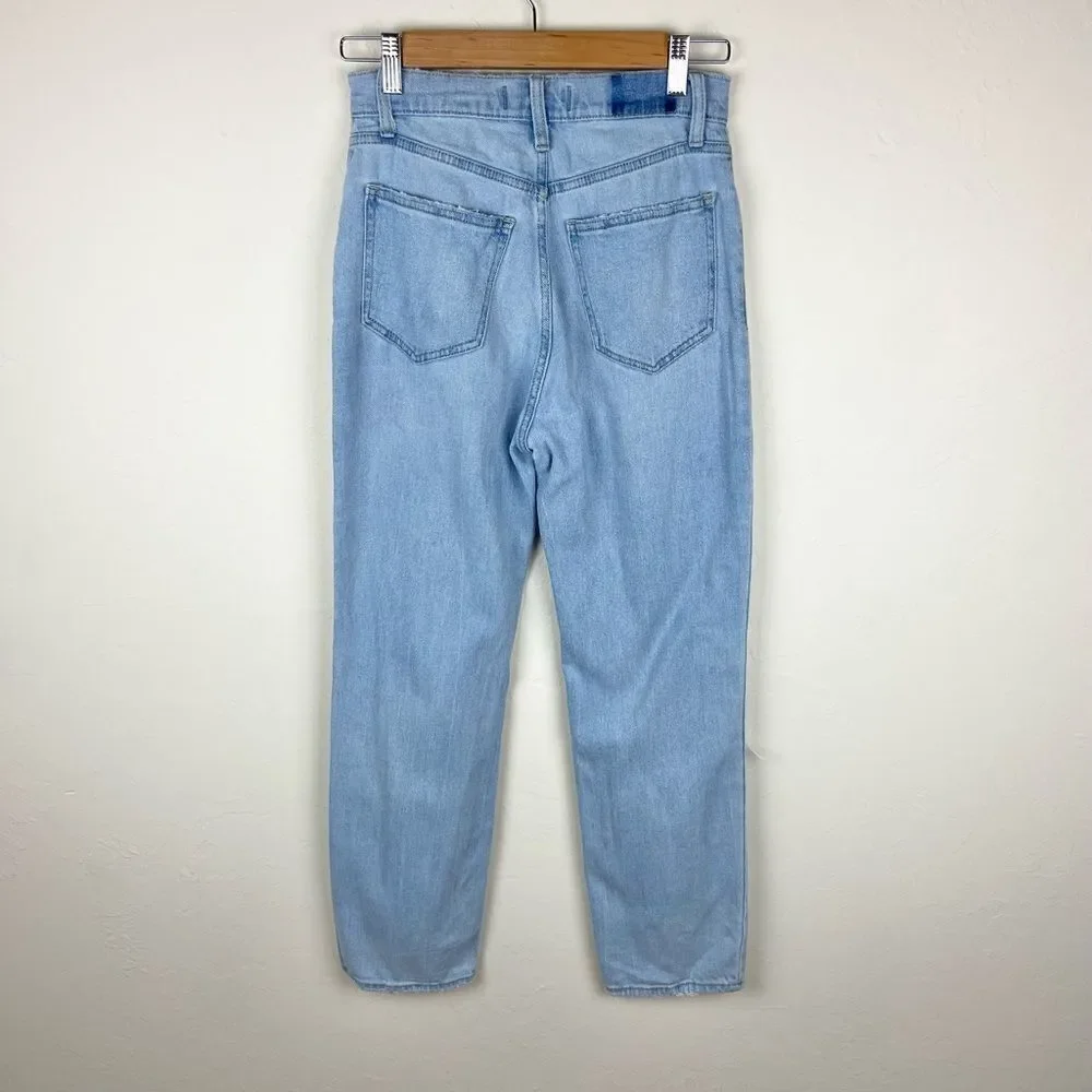 Abercrombie & Fitch Ankle Straight Ultra High-Rise Curve Love Distressed Jeans